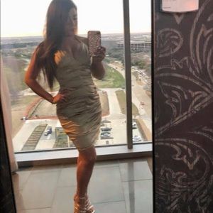 Gold BCBG HALTER DRESS SIZE 4